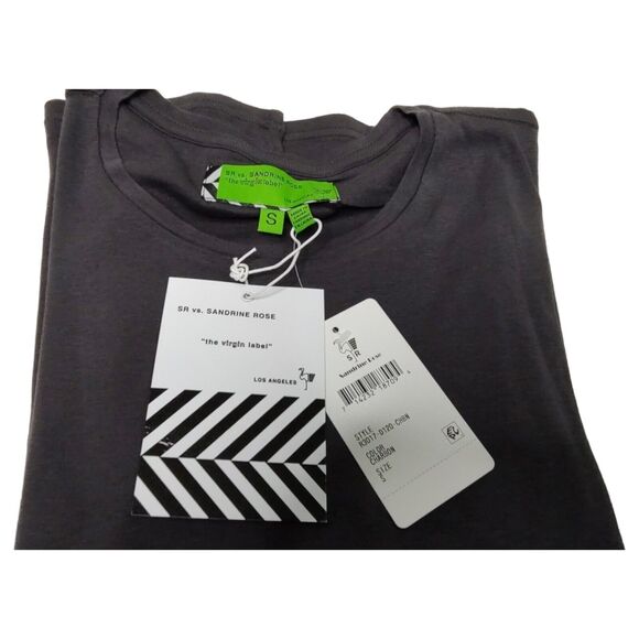 Free People Minimalist Basic Black Small T-Shirt Sandrine Rose Virgin Label NEW - Picture 7 of 8